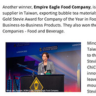 Empire Eagle Food was HIGHLIGHTED in 2022 International Business Award.